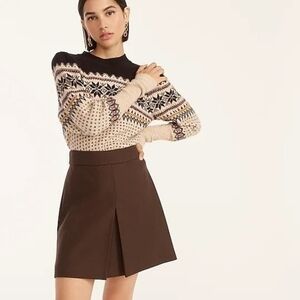 J. Crew | Women's Pleated Mini Skirt In Double-serge Wool